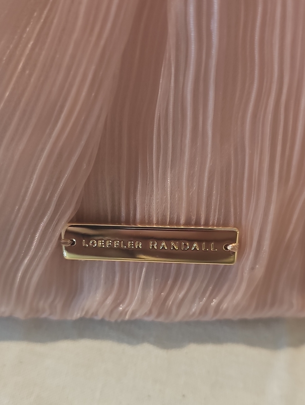 LOEFFLER RANDALL Rayne bow-embellished plissé-organza clutch NWT $250 (No Strap) - Picture 9 of 9